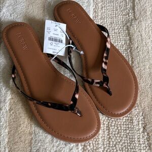 J. Crew Factory Tortoise Flip Flops Sandals New
